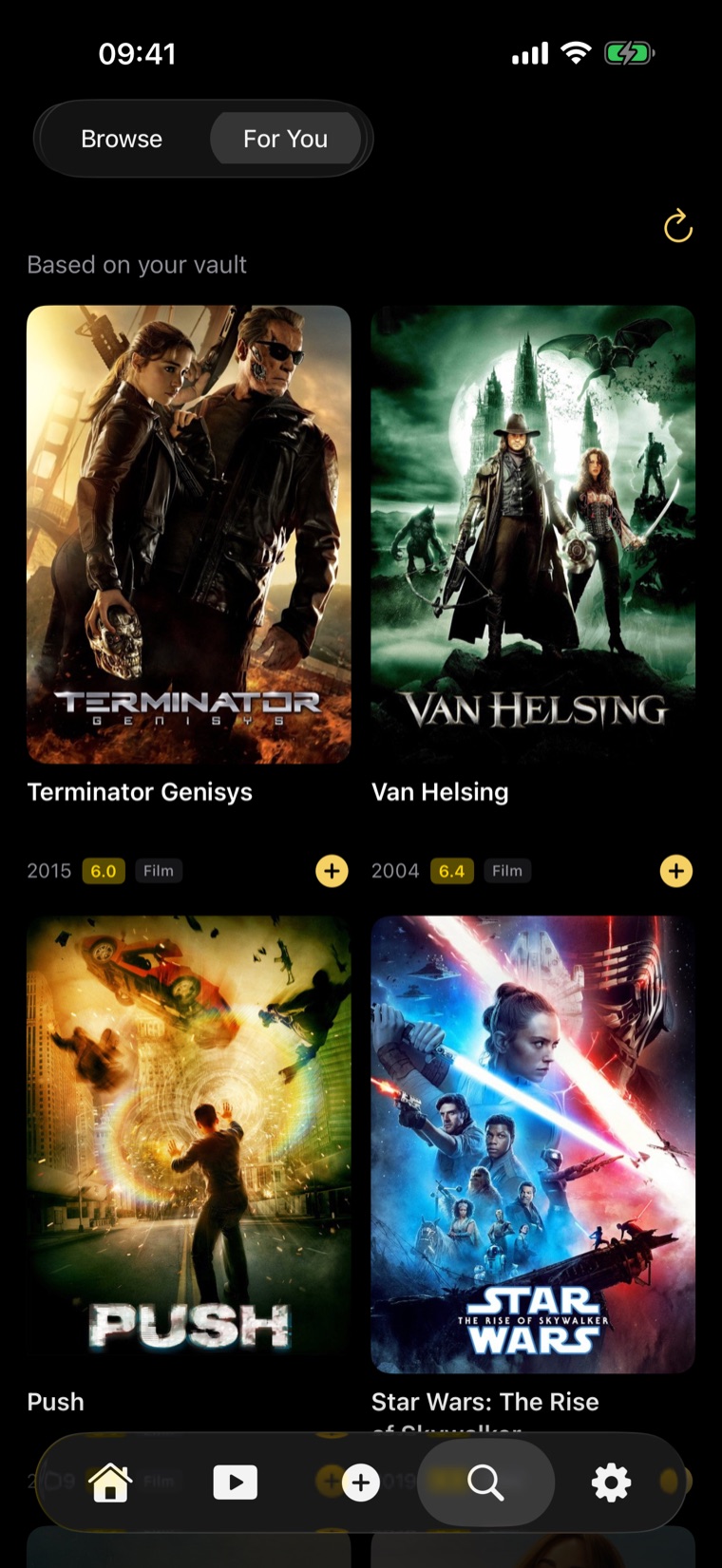 For You recommendations grid